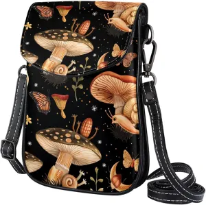 Satchel Bag Mushrooms Snail Butterfly Stars Patterns Purse Crossbody Leather Messenger Bag For Women