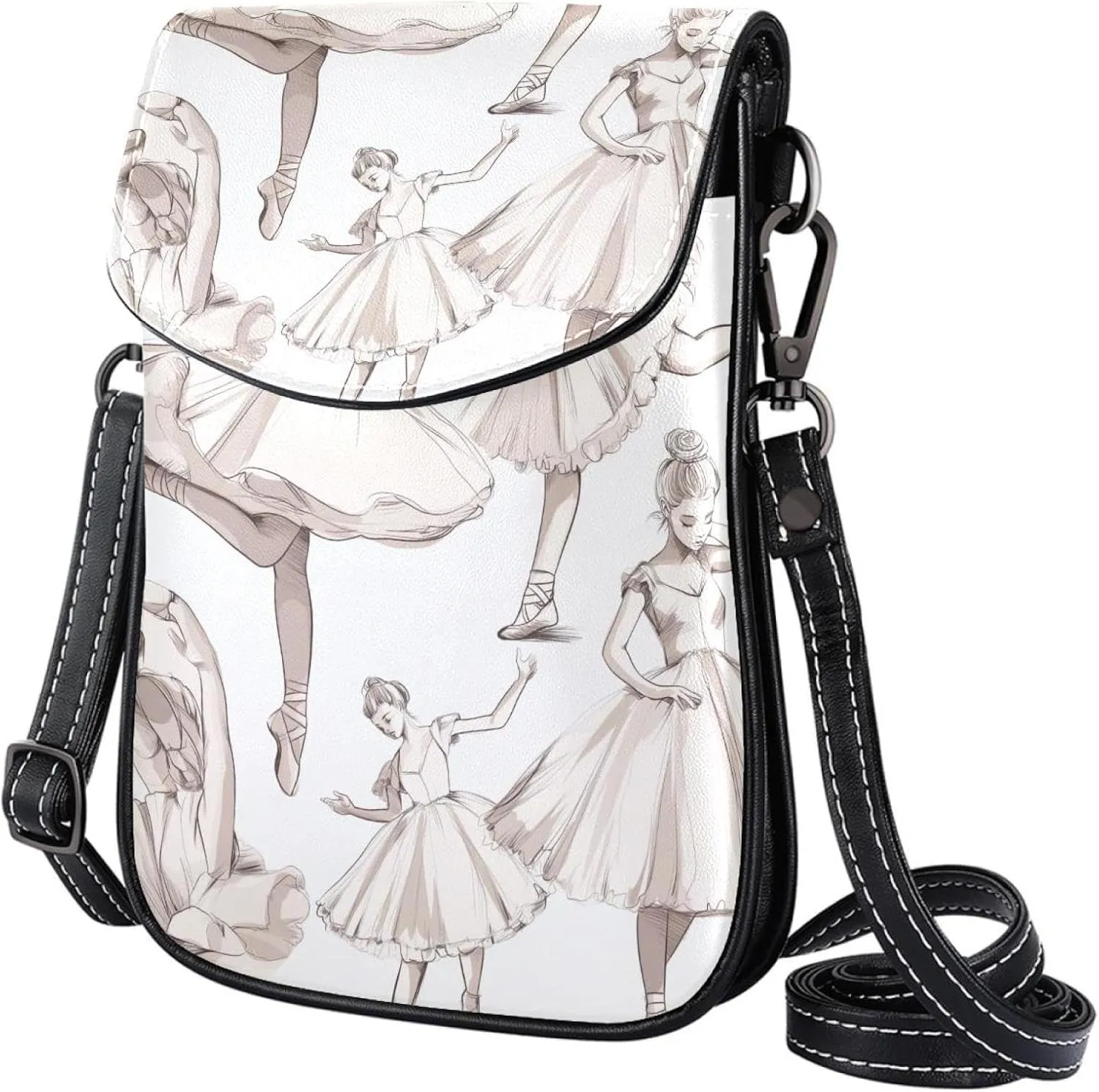 Satchel Bag Sketch Ballet Set Purse Crossbody Leather Messenger Bag For Women