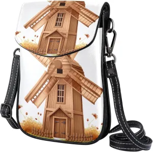 Satchel Bag Windmill Purse Crossbody Leather Messenger Bag For Women
