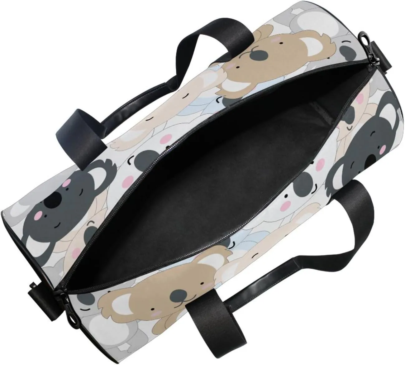 Seamless Koala Bear Hand Draw Doodle Cartoon Animals Texture Portable Gym Bag, Travel Bag, Luggage bag, Sports Bag, Toiletry Bag with Handles, Detachable Shoulder Strap 17.6 x 9 x 9 inch