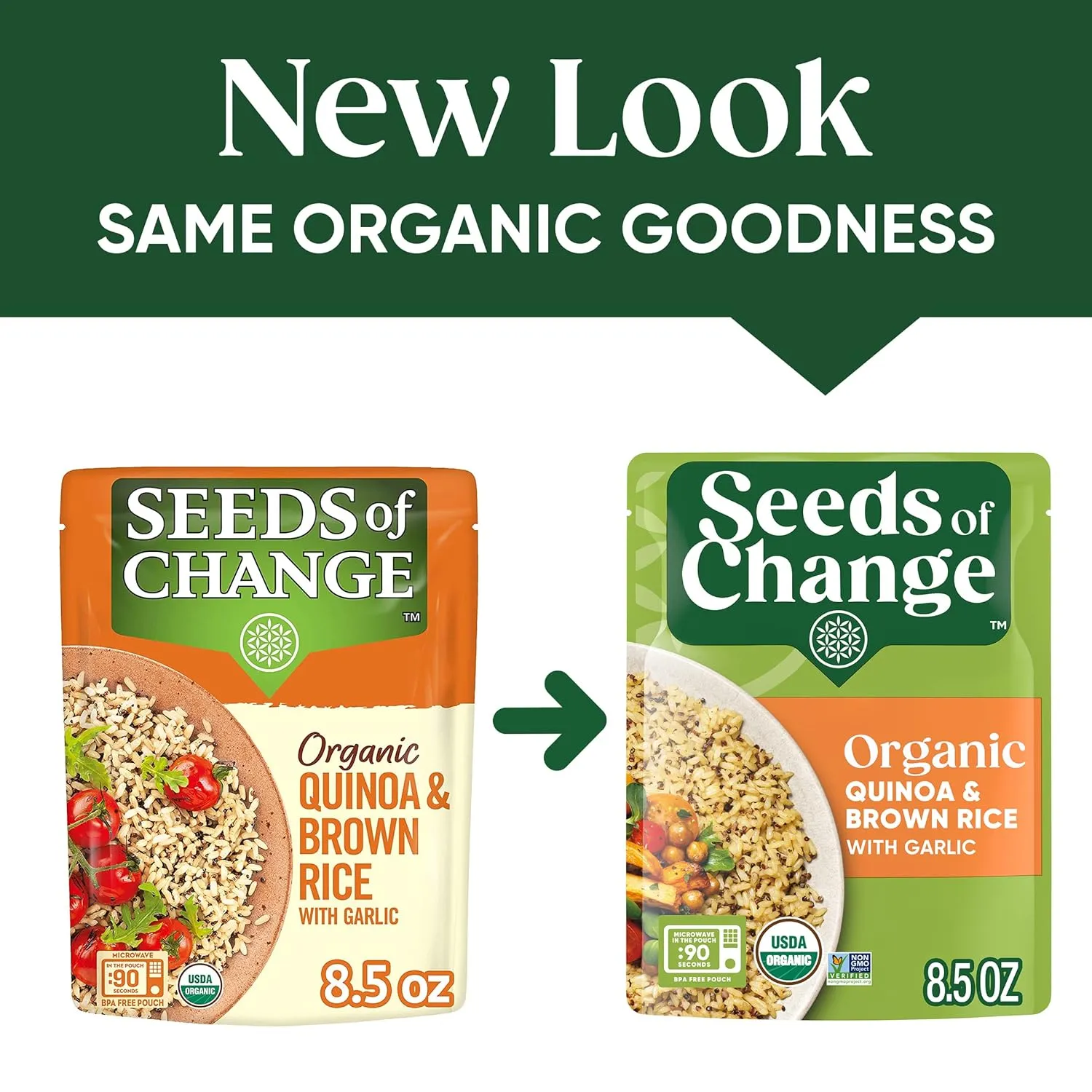 SEEDS OF CHANGE Organic Quinoa & Brown Rice 8.5 Ounce (Pack of 12)