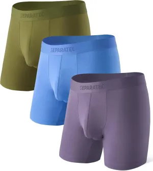 Separatec Mens Underwear with Pouch Moisture Wicking Dual Pouch Boxer Briefs Breathable Cool Rayon from Bamboo Underwear Men
