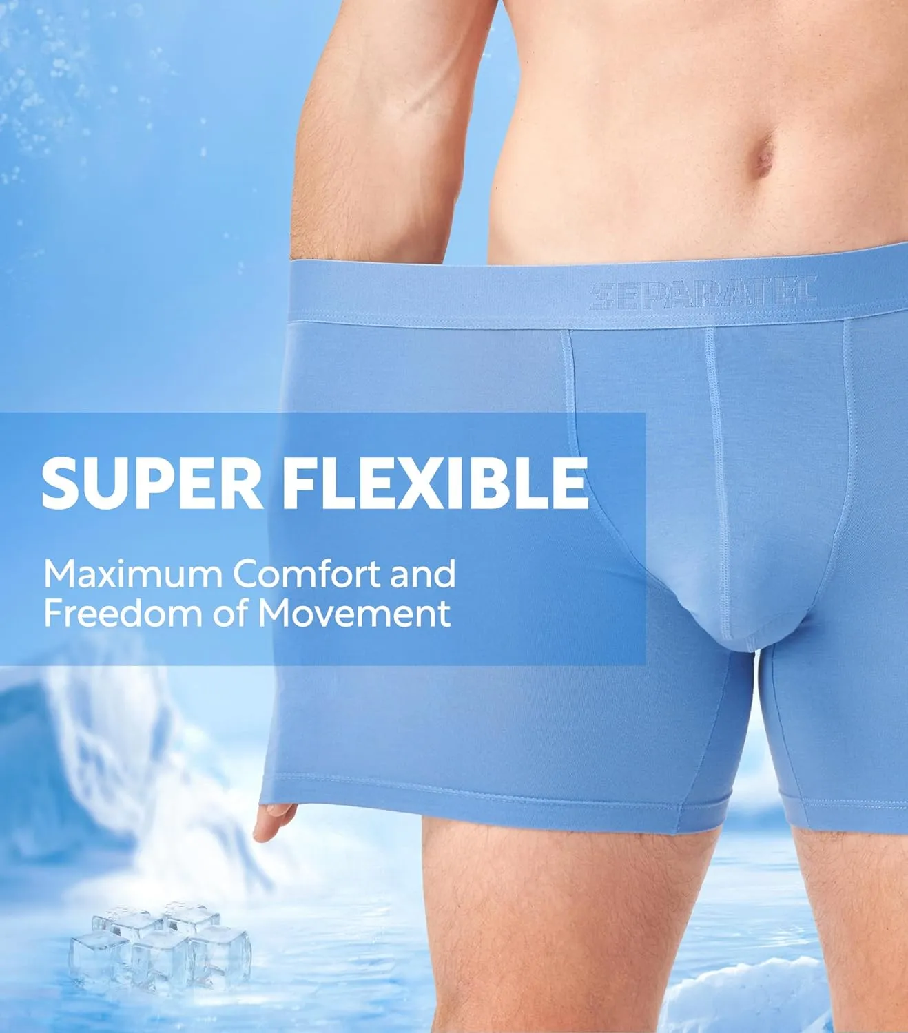 Separatec Mens Underwear with Pouch Moisture Wicking Dual Pouch Boxer Briefs Breathable Cool Rayon from Bamboo Underwear Men