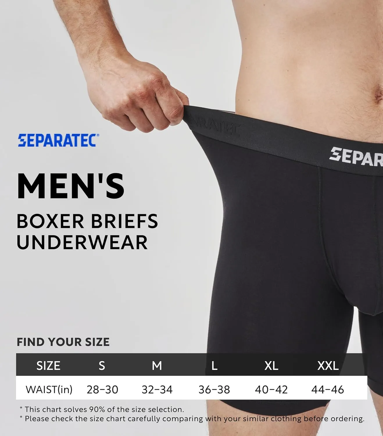 Separatec Mens Underwear with Pouch Moisture Wicking Dual Pouch Boxer Briefs Breathable Cool Rayon from Bamboo Underwear Men
