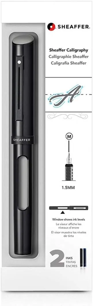 Sheaffer Black Calligraphy Pen with Fine Nib and Black Trim