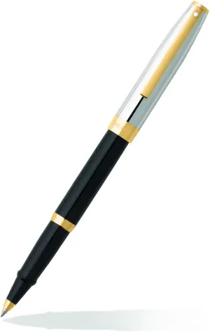 Sheaffer Sagaris Black Rollerball Pen with Chrome Cap and Gold Tone Trim