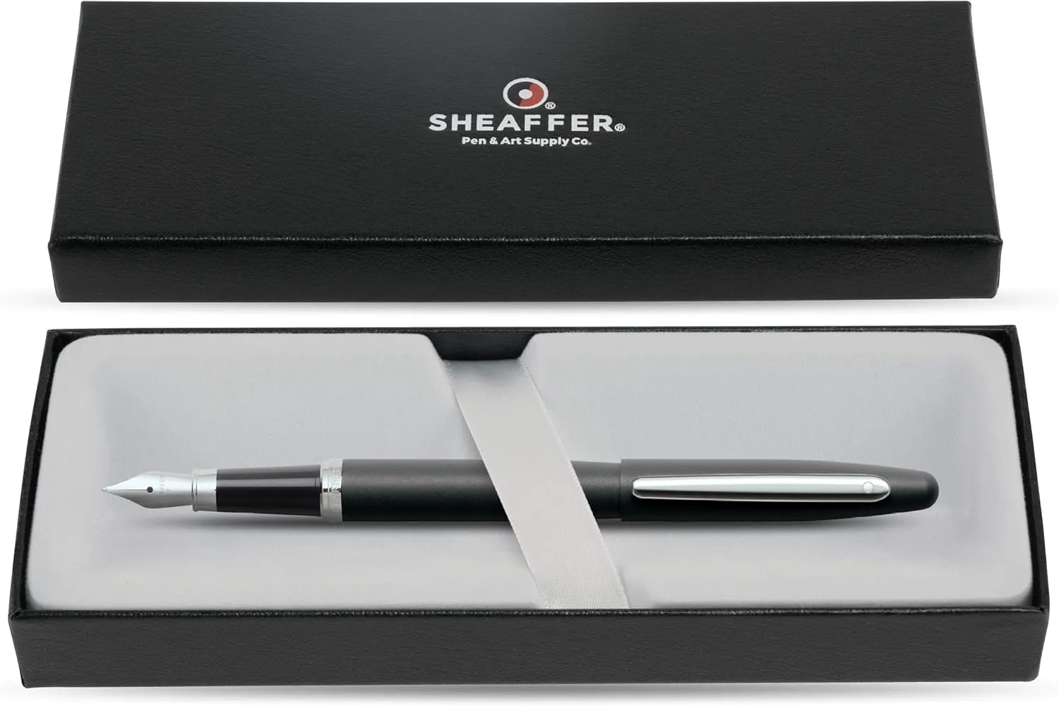 Sheaffer VFM Matte Black Fountain Pen with Chrome Trim and Medium Nib