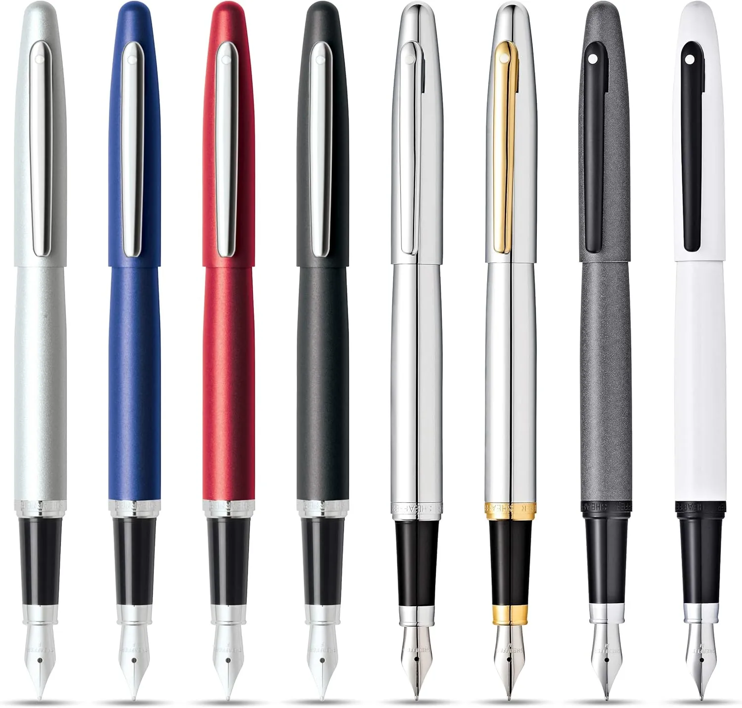 Sheaffer VFM Matte Black Fountain Pen with Chrome Trim and Medium Nib