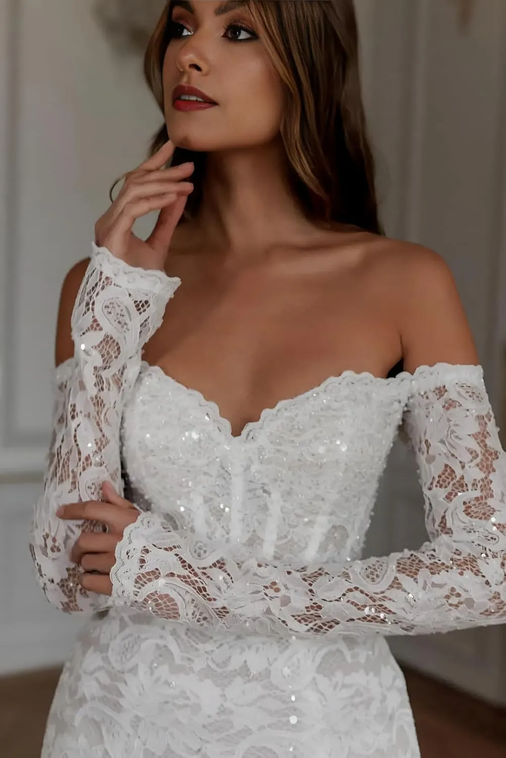 Short Wedding Dresses for Bride Beach Lace Strapless Tulle Applique Boho Mini Bridal Dress for Bride