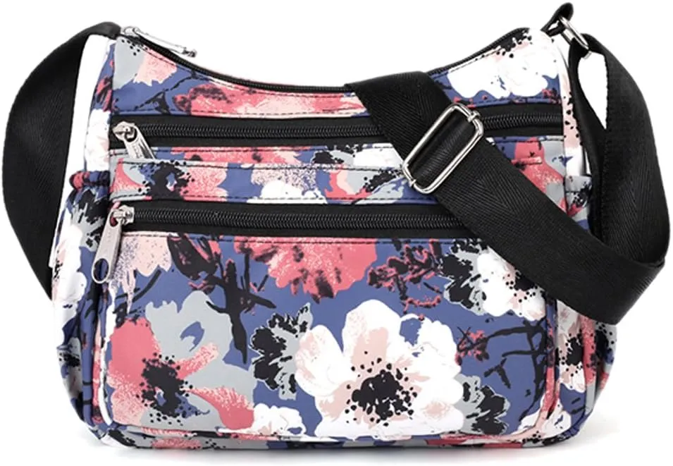 Shoulder Bag Purse Nylon Multi Pocket Waterproof Handbag Women Messenger Bags Travel Work Tote Bag