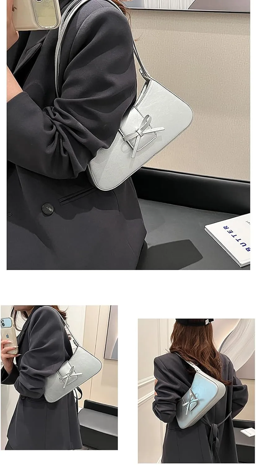 Shoulder Bags for Women,Coquette Bow Purse Trendy Y2K Purse PU Leather Hobo Handbag Cute Bag