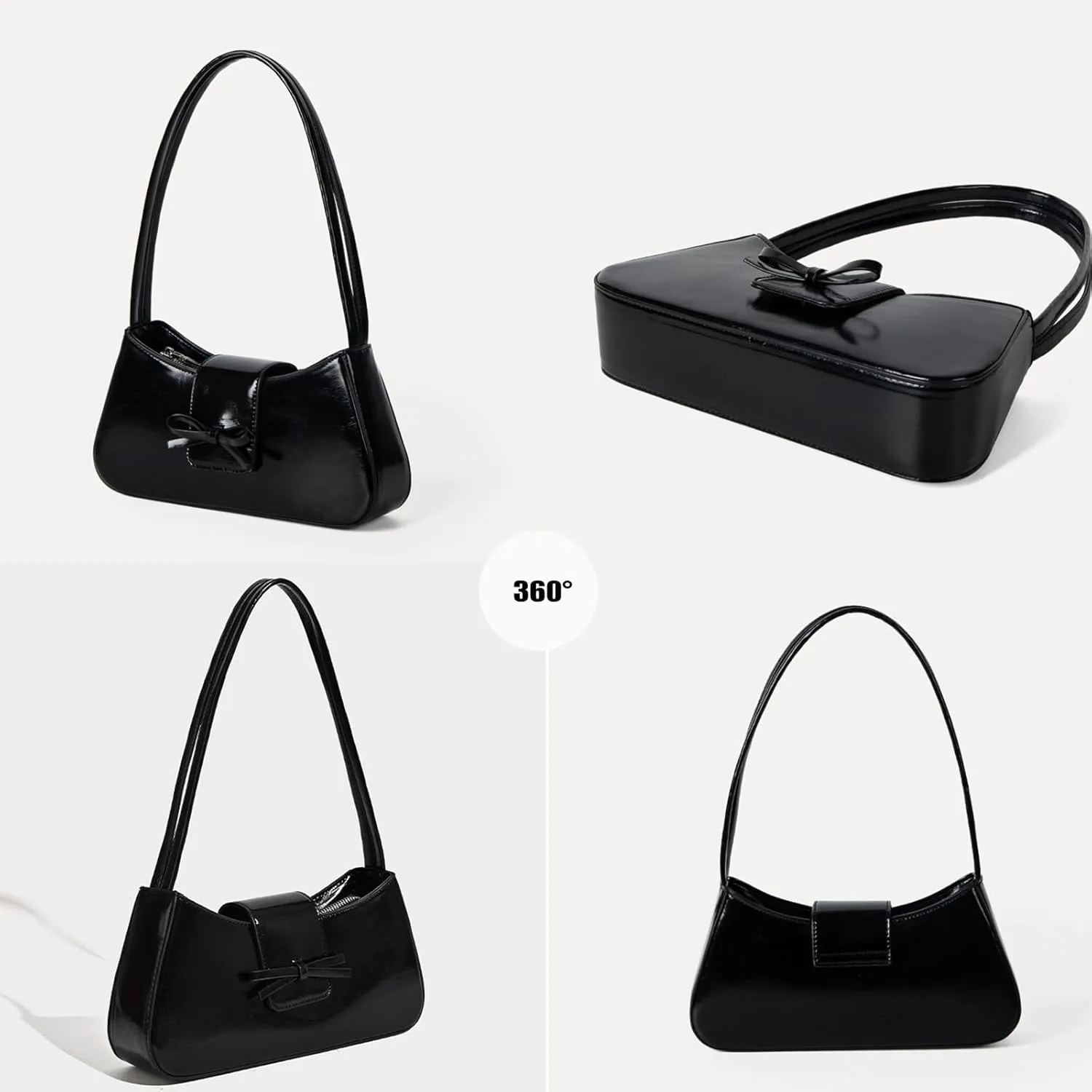 Shoulder Bags for Women,Coquette Bow Purse Trendy Y2K Purse PU Leather Hobo Handbag Cute Bag