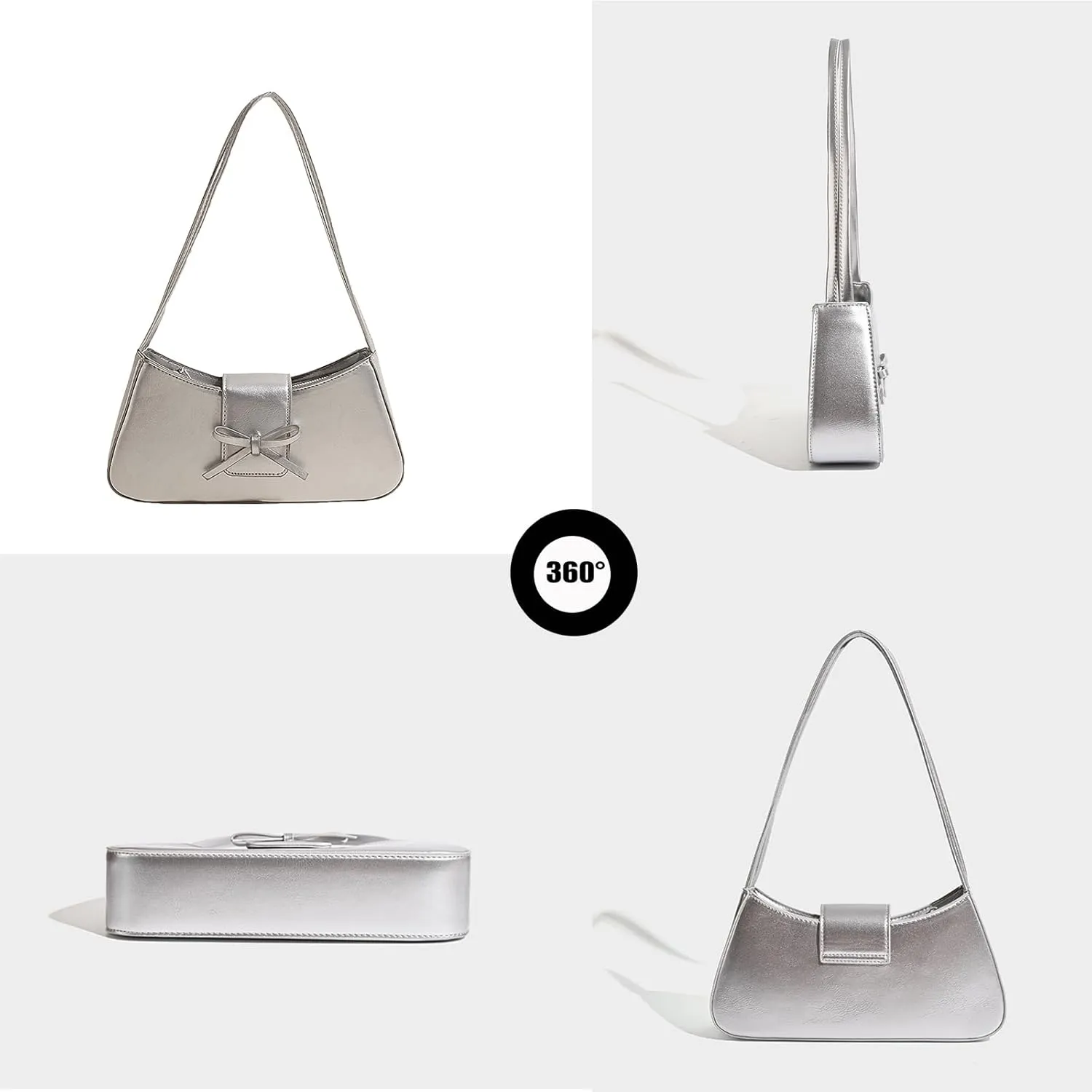 Shoulder Bags for Women,Coquette Bow Purse Trendy Y2K Purse PU Leather Hobo Handbag Cute Bag