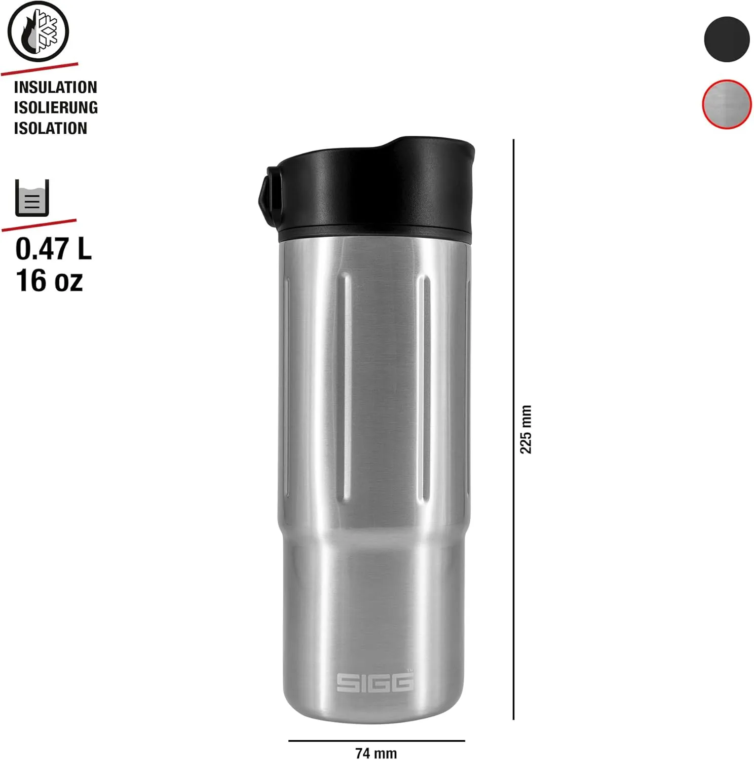 Sigg - Insulated Coffee Cup - Travel Mug Gemstone - Hot & Cold, Leakproof, BPA Free.