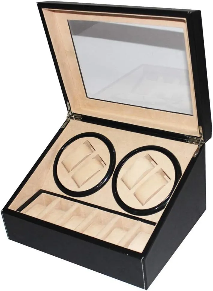 Silent Mute Automatic Rotary Winding Electric Mechanical Shaker 4 5 Watch Winder Turn Table Device Mechanical Watch Storage Watch Box,B
