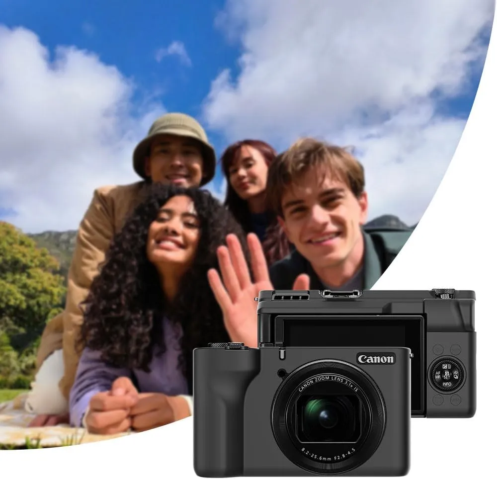 Silicone Case for Canon PowerShot V1 with Removable Lens Cover and 2PCS Screen Protector and a Lanyard Canon PowerShot V1 case- Black