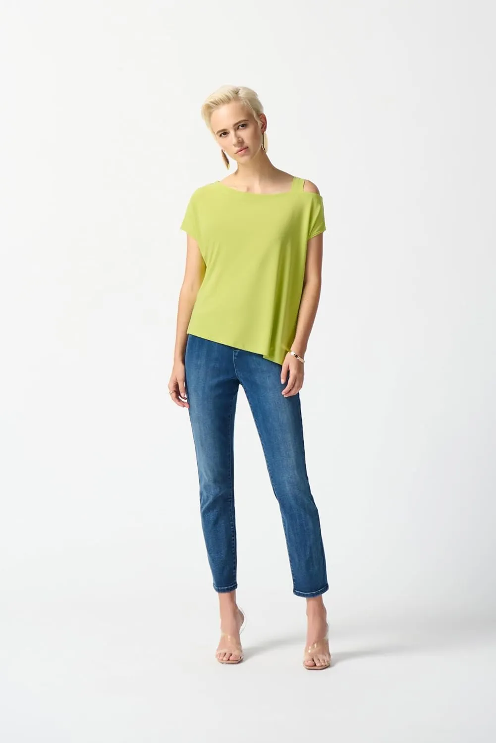 Silky Knit Asymmetrical Top Style 242084