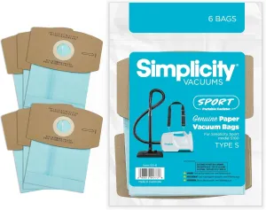 Simplicity Vacuum Bags SS-6 Type S, Sport 6 bags