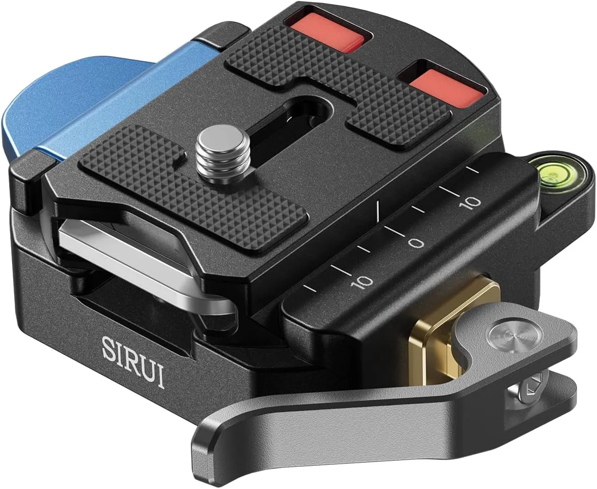 SIRUI 55mm Quick Release Plate and Clamp Base Kit, Camera Mount Adapter with 1/4" and 3/8" Thread, Quick-Release Attach Mount Plate for Tripod Monopod DSLR Stabilizer, QC-55
