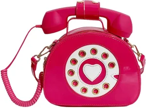 Sister Amy® Vintage-Inspired Crossbody Shoulder Bag – Retro Dial Telephone Design with Movable Microphone
