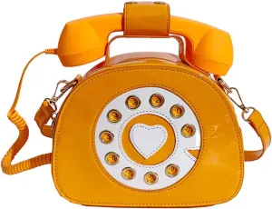 Sister Amy® Vintage-Inspired Crossbody Shoulder Bag – Retro Dial Telephone Design with Movable Microphone