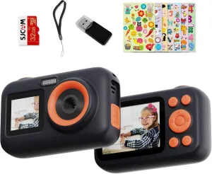 SJCAM Upgrade Kids Camera Dual Screen, Christmas Birthday Gifts for Girls Boys Age 3-10, 1080P 44MP HD Digital Video Cameras for Toddler, Portable Toy for 3 4 5 6 7 8 9 10 Year Old Children