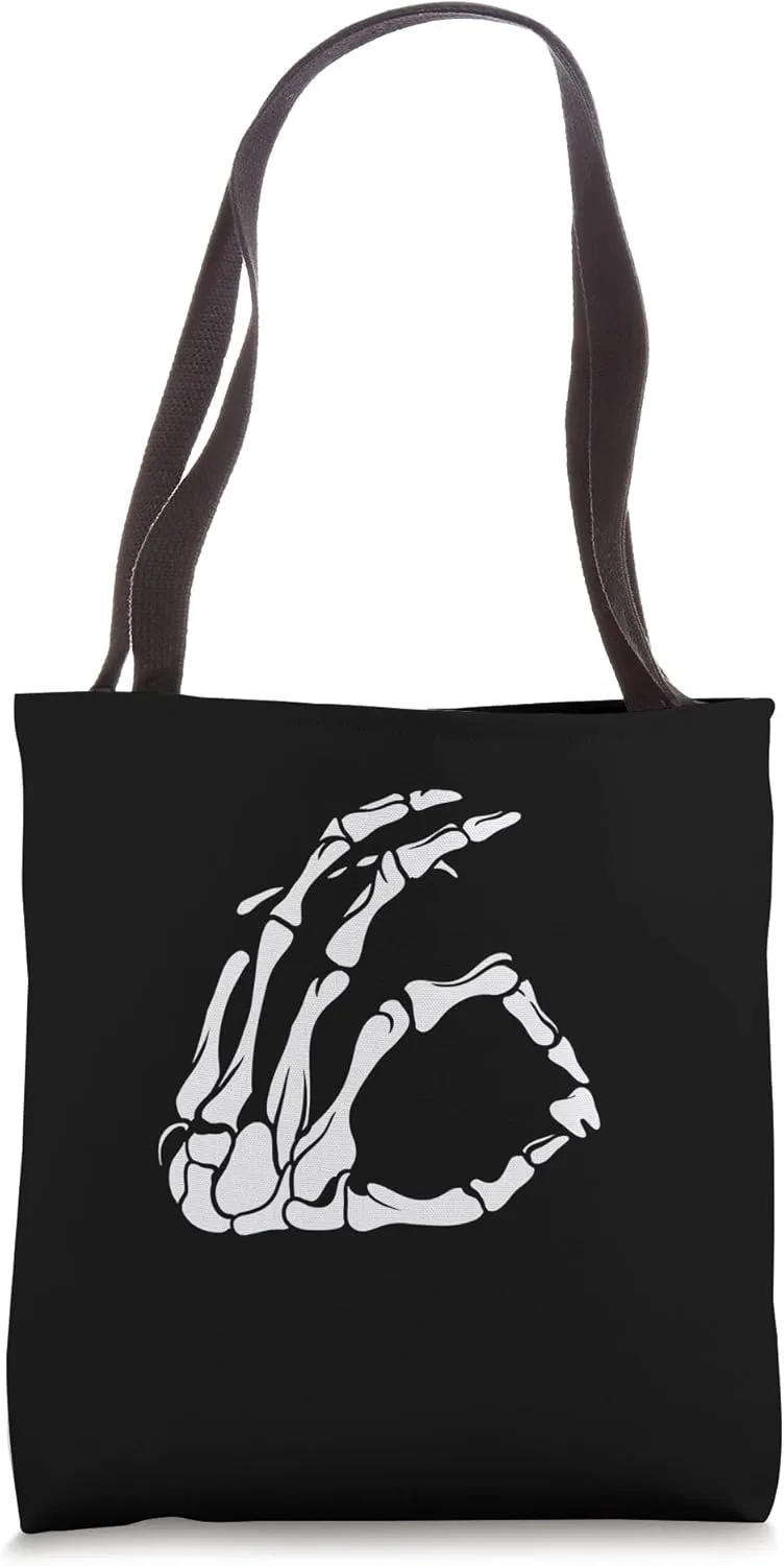 Skeleton Hand With Teeth Funny Dentist Dental Assistant Tote Bag