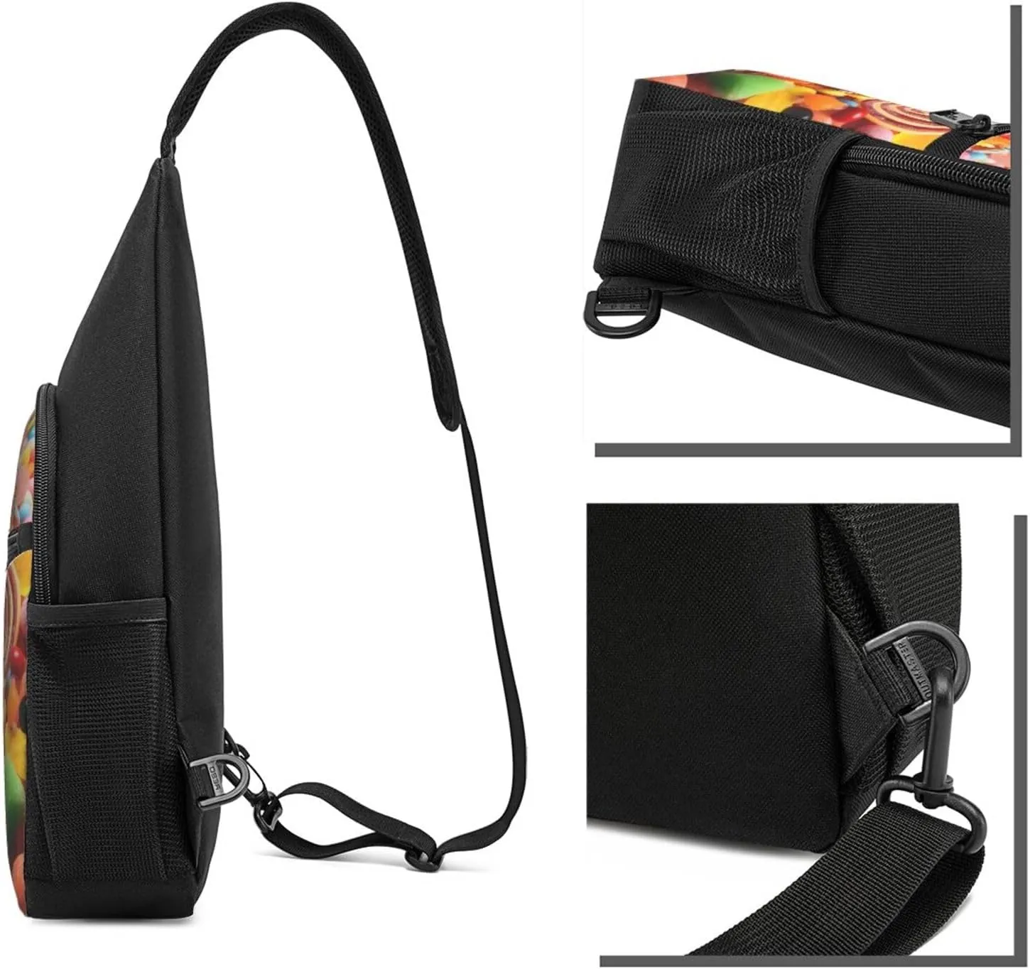 Sling Bag Backpack for Men Women Crossbody Sweet Candies Chest Bag Crossbody Bag for Travel Sport Running