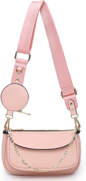 Small Crossbody Bags for Women with Coin Purse Multi Pochette PU Leather Designer Shoulder Handbag 3pcs Set