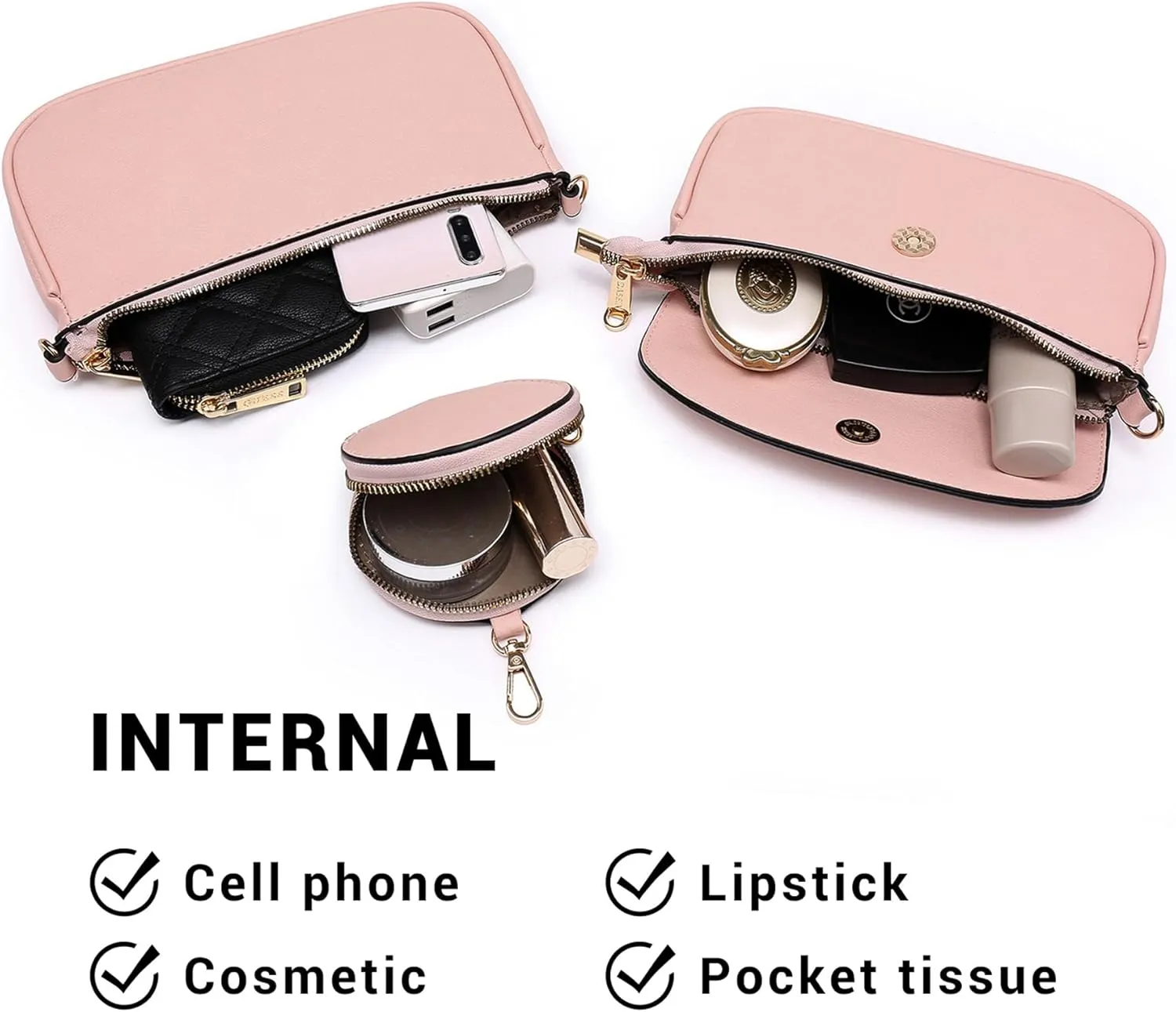 Small Crossbody Bags for Women with Coin Purse Multi Pochette PU Leather Designer Shoulder Handbag 3pcs Set