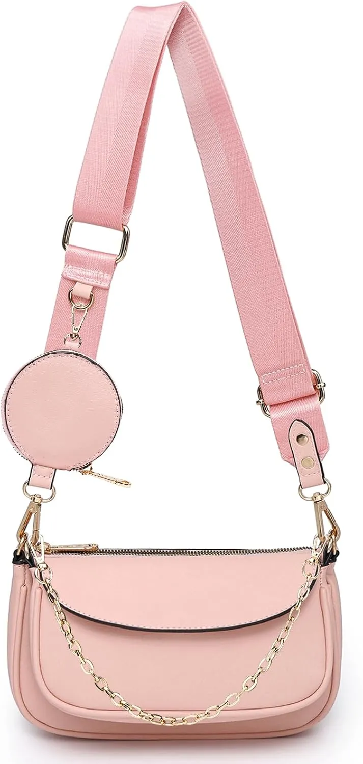 Small Crossbody Bags for Women with Coin Purse Multi Pochette PU Leather Designer Shoulder Handbag 3pcs Set