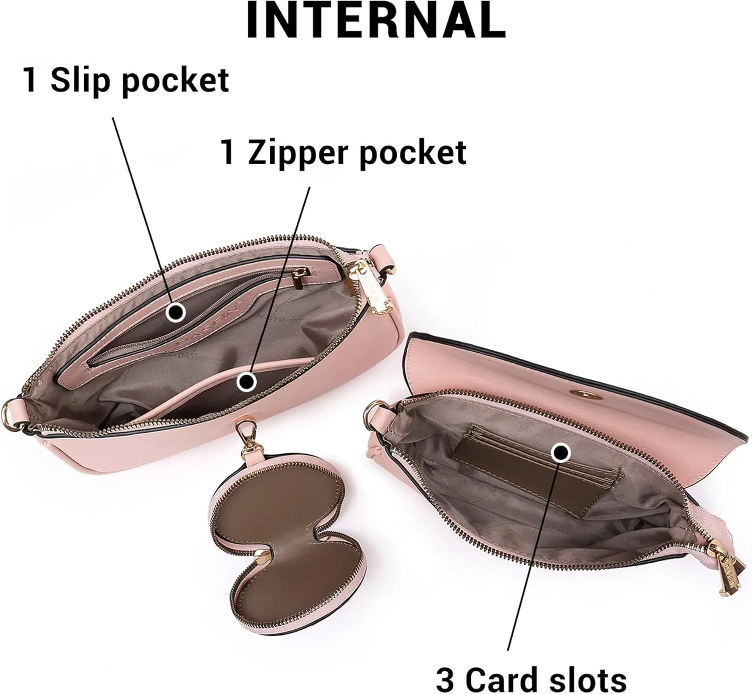 Small Crossbody Bags for Women with Coin Purse Multi Pochette PU Leather Designer Shoulder Handbag 3pcs Set