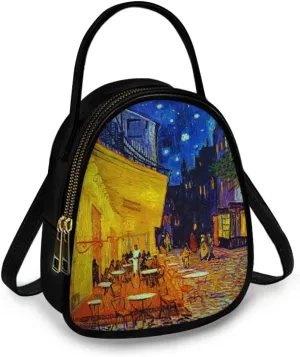 Small Crossbody Purse Bag for Women Travel, Van Gogh Monet Sling Handbag PU Leather Phone Holder for Art Lover