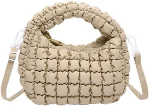 Small Quilted Bubble Bag Lightweight Puffer Handbag Soft Down Cotton Padded Shoulder Crossbody Bag