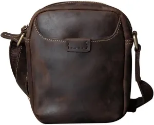 Small Satchel Crazy Horse Leather Vintage Crossbody Bag Carrying Backpack