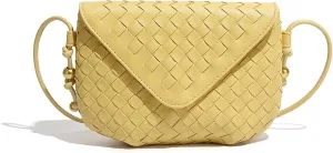 Small size woven luxury women's satchel, mini clamshell portable adjustable age-reducing travel daily shoulder bag