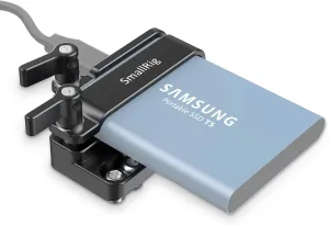 SMALLRIG Mount Bracket SSD Holder for Samsung T5 SSD with 1/4”-20 Threads, Compatible with SMALLRIG Cage for BMPCC 4K & 6K and for Z CAM, Compatible with iPhone 15 Pro Max Phone Cage (New Version)