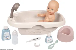 Smoby - Baby Nurse - Bath and Accessories Set - Realistic and Modern Style - for Dolls and Dolls up to 42 cm - 8 Accessories Included - Ages 3  - Made in France