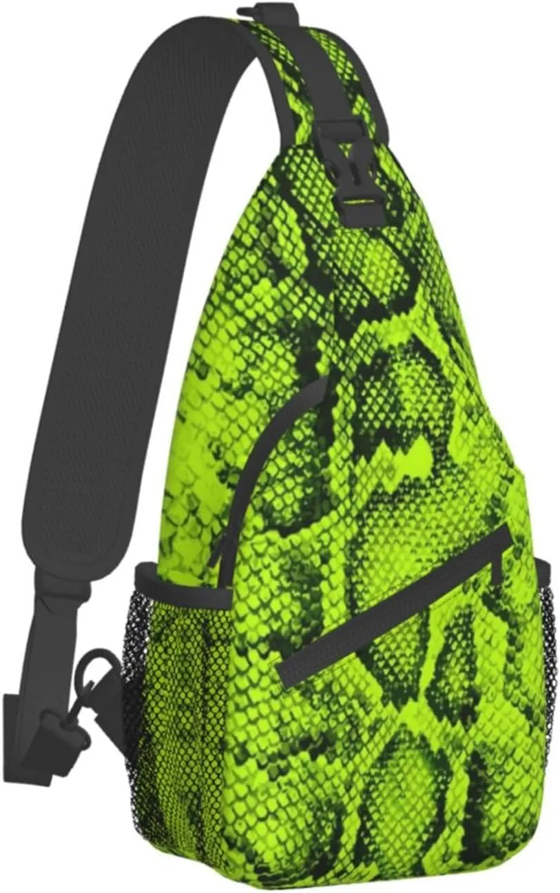 Snake Shoulder Bag Snake Skin Sling Backpack Daypack Casual Backpack Hiking Bag Cool Backpack Bag