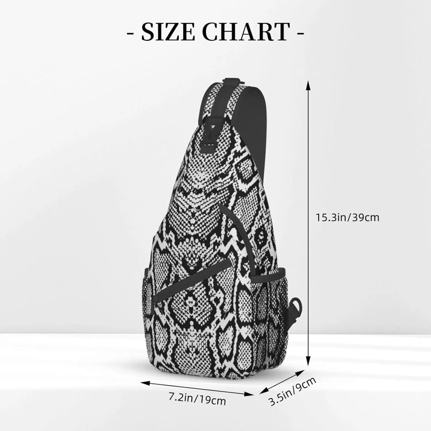 Snake Shoulder Bag Snake Skin Sling Backpack Daypack Casual Backpack Hiking Bag Cool Backpack Bag