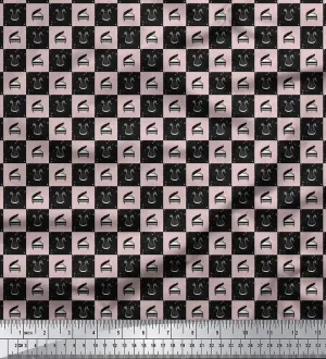 Soimoi Heavy Canvas Pink Fabric - by The Yard - 58 Inch Wide - Stars & Piano Musical Instrument Textile - Celestial and Melodic Patterns for Various Projects Printed Fabric