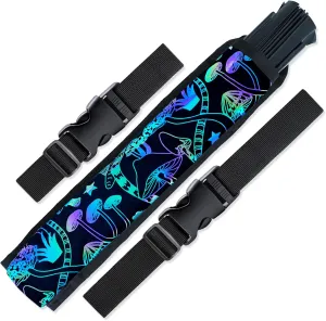 SoJourner Bags Rave Fan Holster - Rave Fan Holder - Rave Festival Accessories | Hand Fan Holder & thigh holster for Rave Essentials Shroom - Reflective