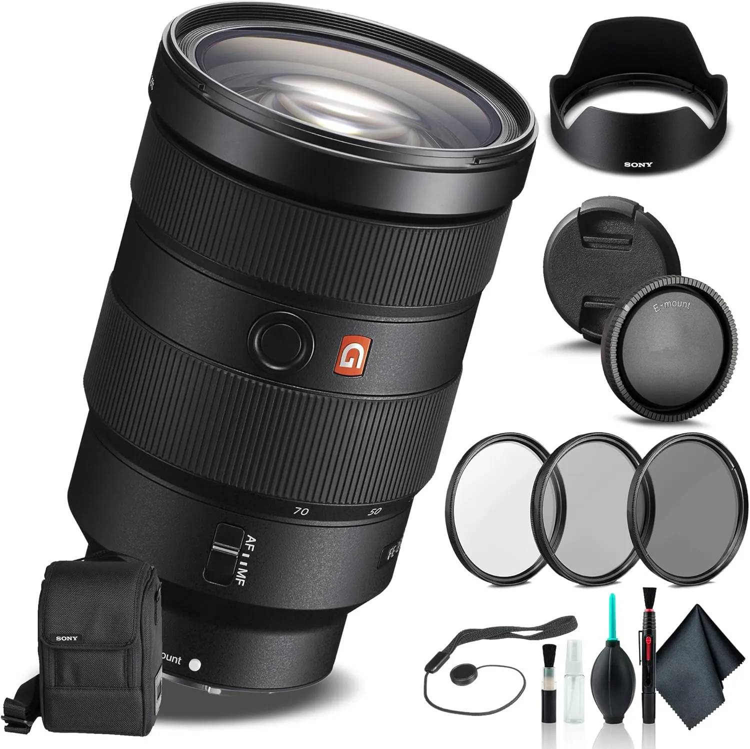 Sony FE 24-70mm f/2.8 GM Lens SEL2470GM, Filter Kit, Cap Keeper, Cleaning Kit, and More