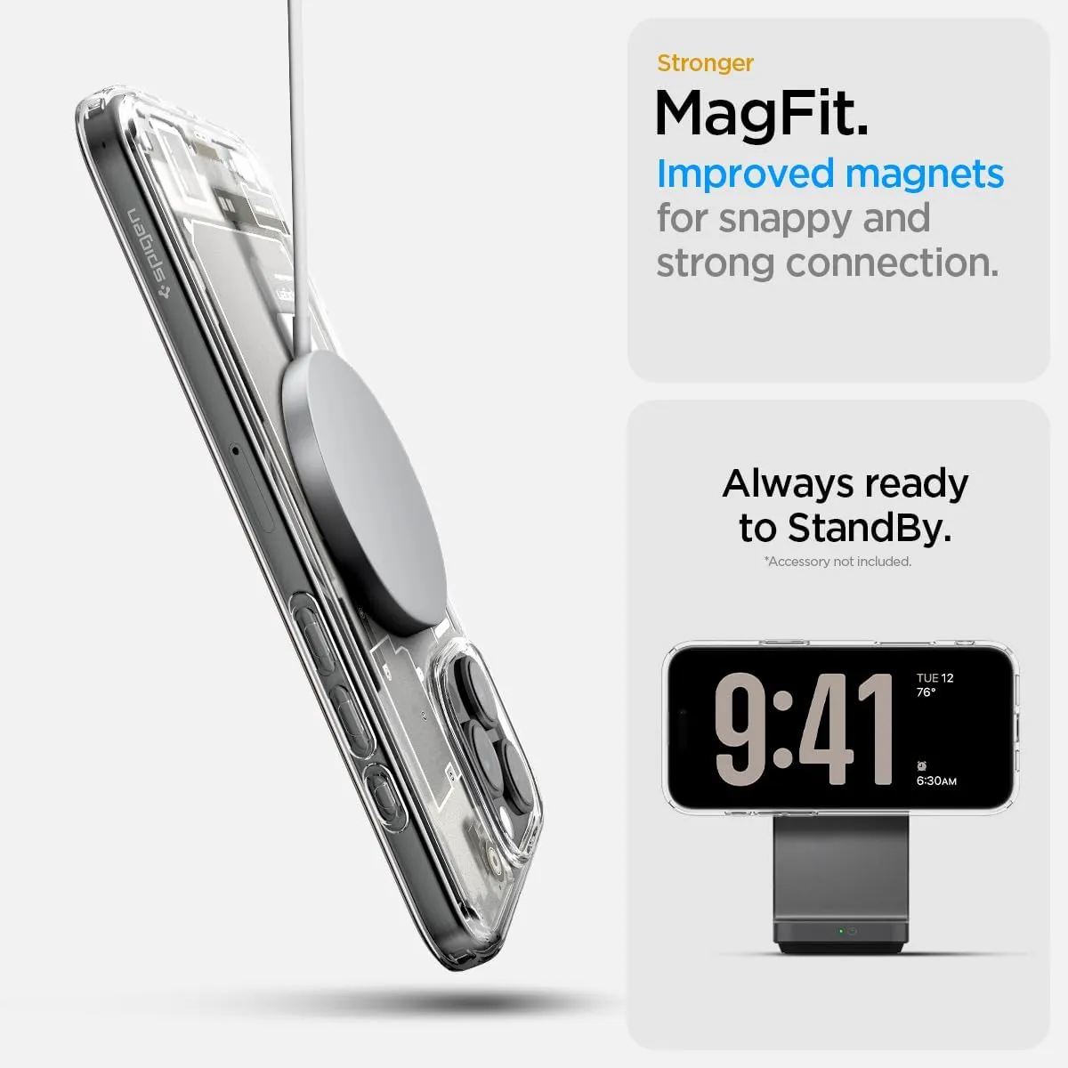 Spigen for iPhone 16 Pro Max Case, Ultra Hybrid MagFit [Compatible with Magsafe] [Anti-Yellowing] [Military-Grade Protection] - Zero One Natural Titanium