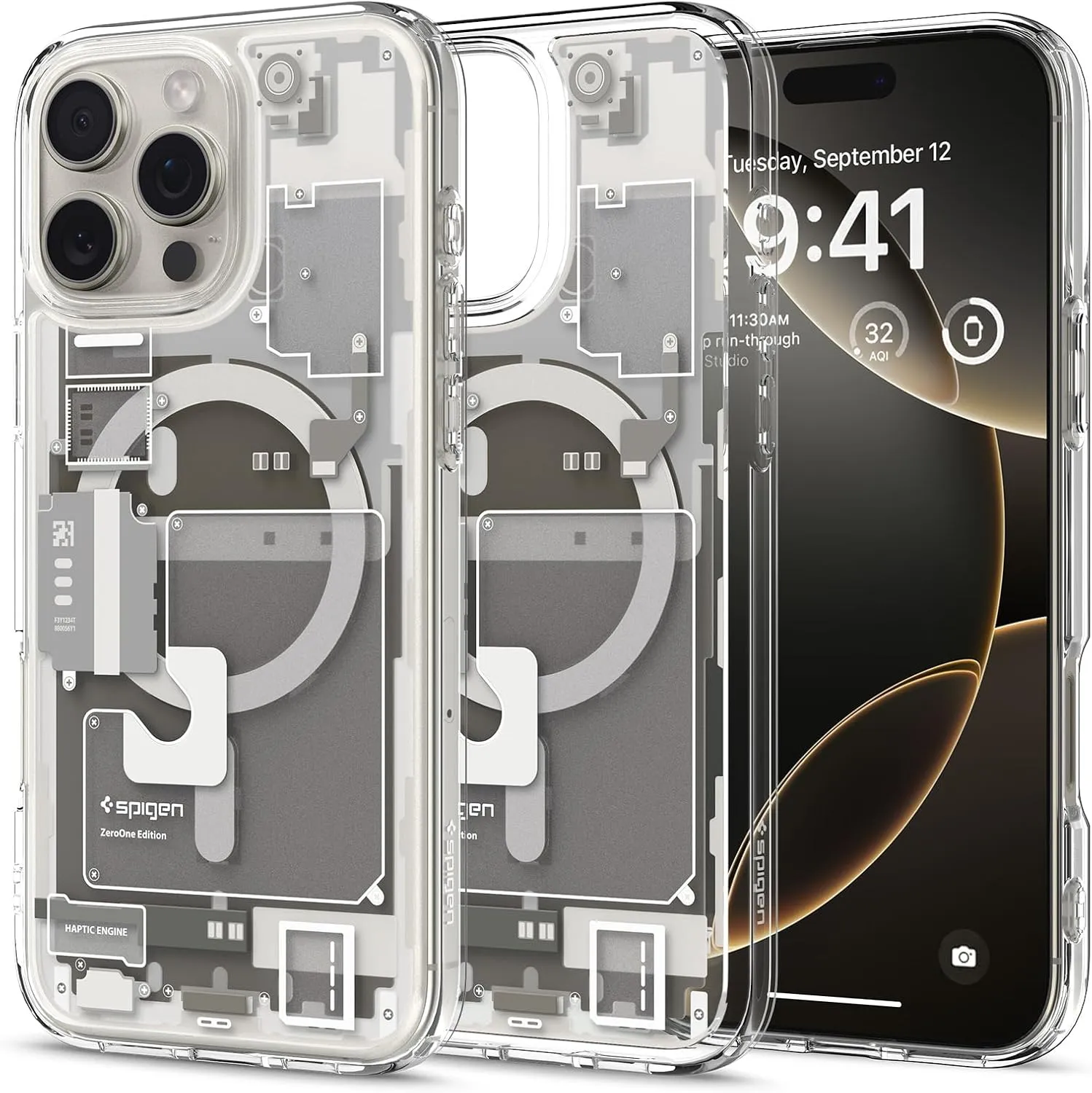 Spigen for iPhone 16 Pro Max Case, Ultra Hybrid MagFit [Compatible with Magsafe] [Anti-Yellowing] [Military-Grade Protection] - Zero One Natural Titanium
