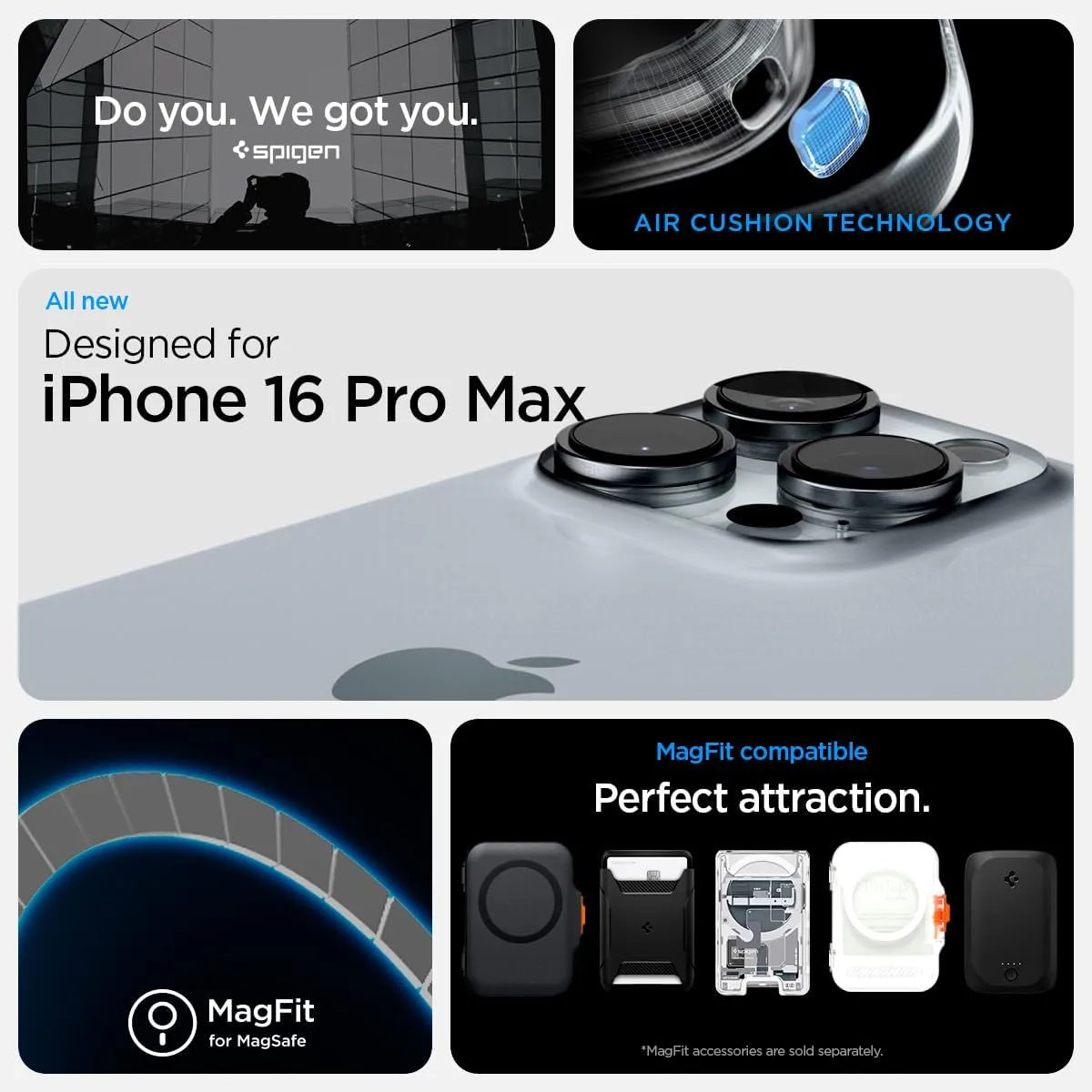 Spigen for iPhone 16 Pro Max Case, Ultra Hybrid MagFit [Compatible with Magsafe] [Anti-Yellowing] [Military-Grade Protection] - Zero One Natural Titanium