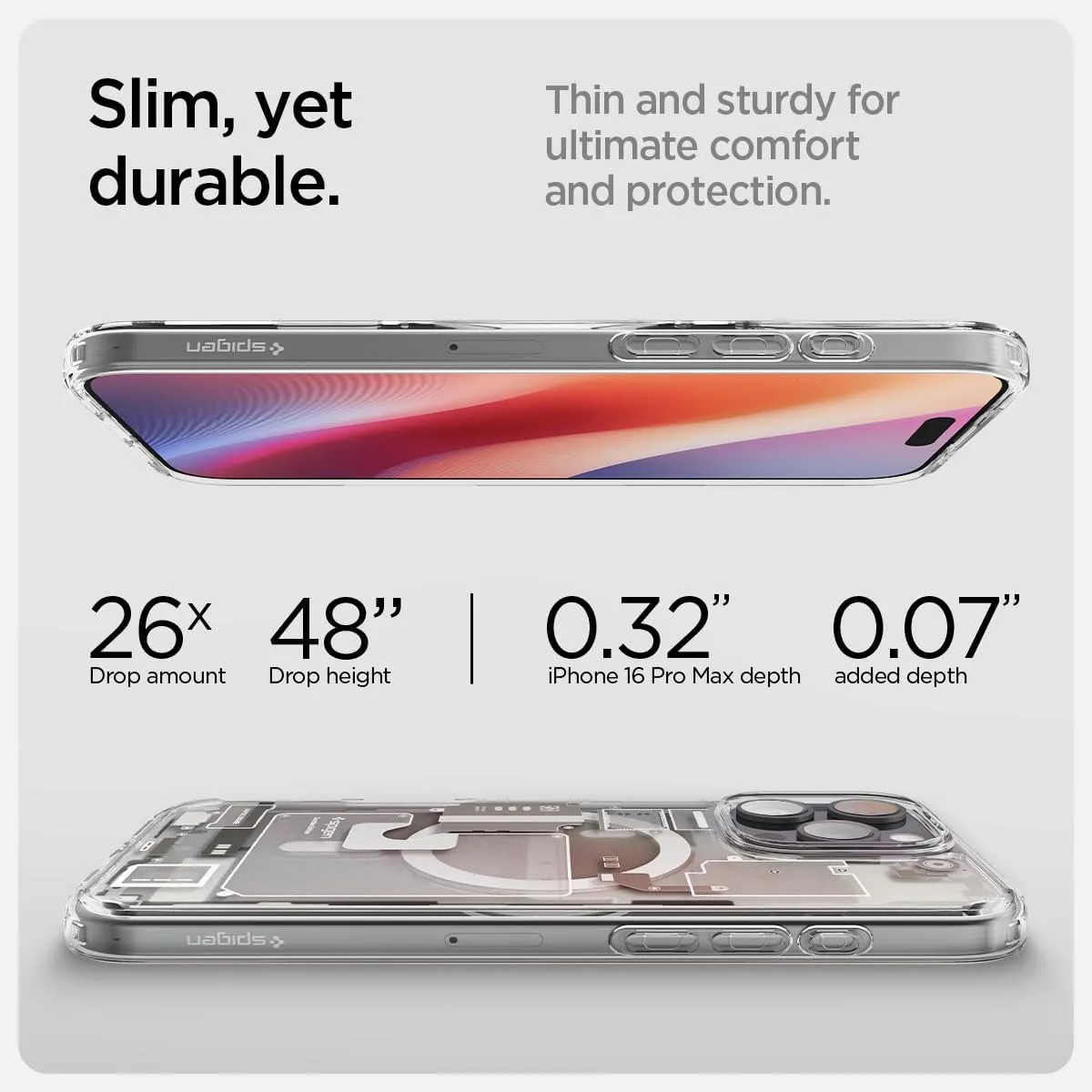 Spigen for iPhone 16 Pro Max Case, Ultra Hybrid MagFit [Compatible with Magsafe] [Anti-Yellowing] [Military-Grade Protection] - Zero One Natural Titanium