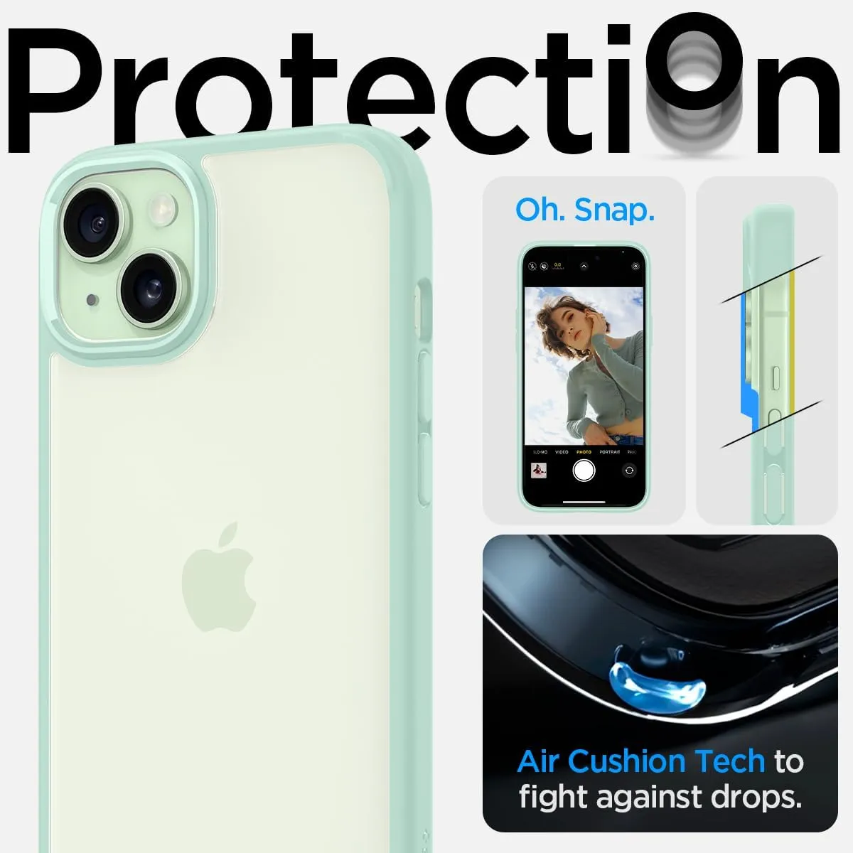 Spigen Ultra Hybrid Designed for iPhone 15 Case (2023) [Anti-Yellowing], [Military-Grade Protection] - Apple Green