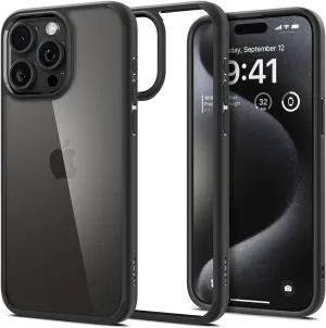 Spigen Ultra Hybrid Designed for iPhone 15 Pro Case (2023) [Anti-Yellowing], [Military-Grade Protection] - Matte Black