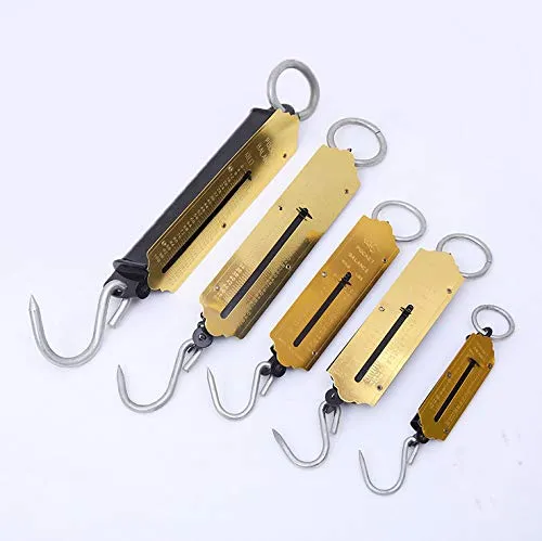 Spring Balance Fish Scales, Pocket Mechanical Spring Balance Weighing Scale with Hanging Loop for Home Kitchen Luggage Fishing (150KG)